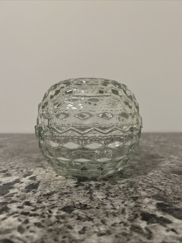 Vintage Homco Cubist Style Clear Glass Fairy Lamp Light