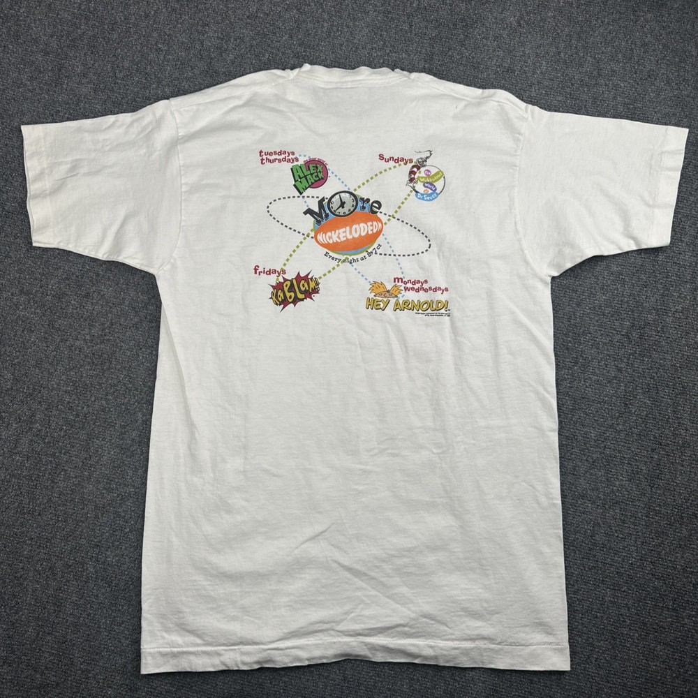 Vintage Nickelodeon 1996 Alex Mack Hey Arnold Rare Promo 90s White Shirt L