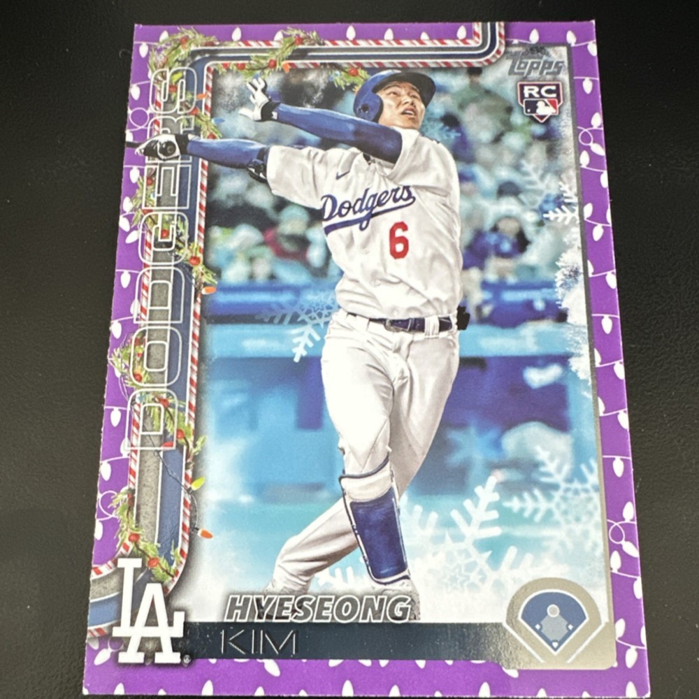 Hyeseong Kim 2025 Topps Holiday #H174 Rookie Dodgers Purple MLB Baseball /99