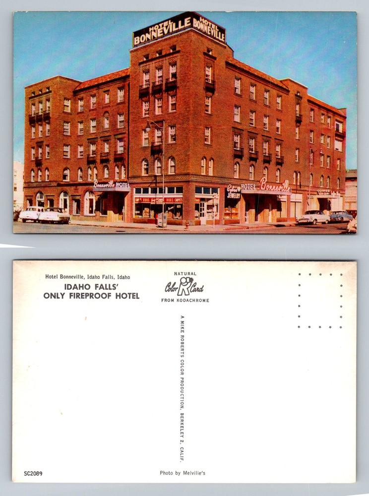 Idaho Falls, ID-Idaho, Hotel Bonneville Jewelry & Carpet Stores Vintage Postcard