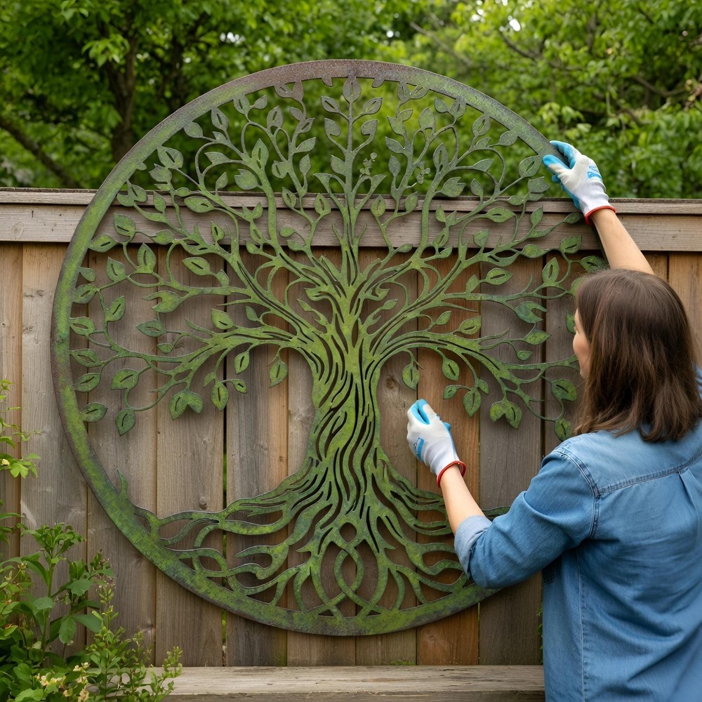 Large Tree of Life Metal Wall Art, Outdoor Garden Decor, Family Tree Sculpture