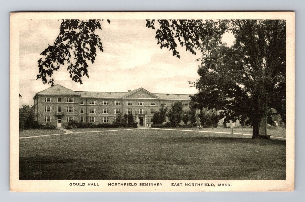 East Northfield MA-Massachusetts, Seminary, Gould Hall, Vintage c1935 Postcard