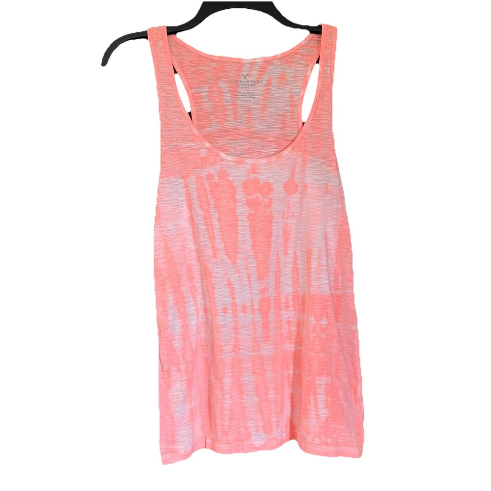 American Eagle AEO Tank Top Sz Large Orange Tie Dye Racer Back Women’s Festival