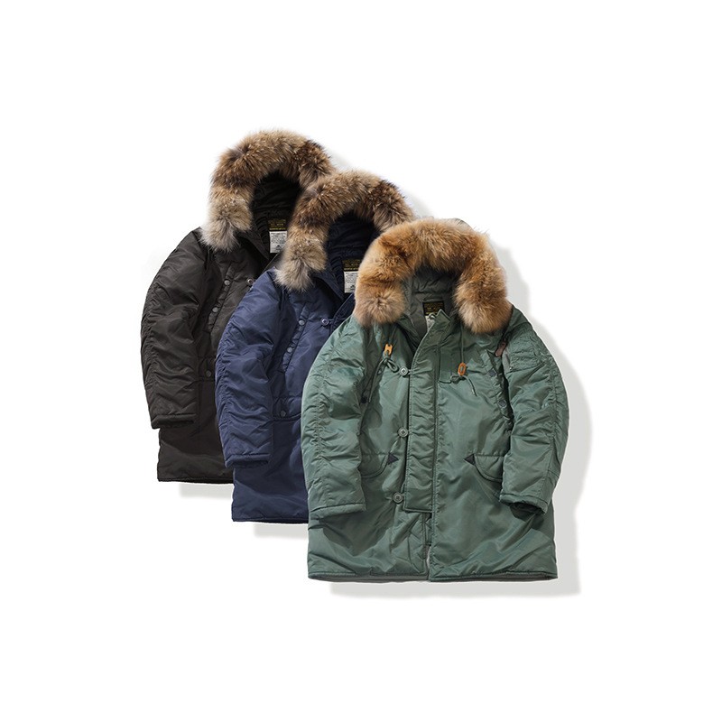 US Air Force N-3B Flight Jacket Mens Winter Cotton Padded Military Hooded Parka