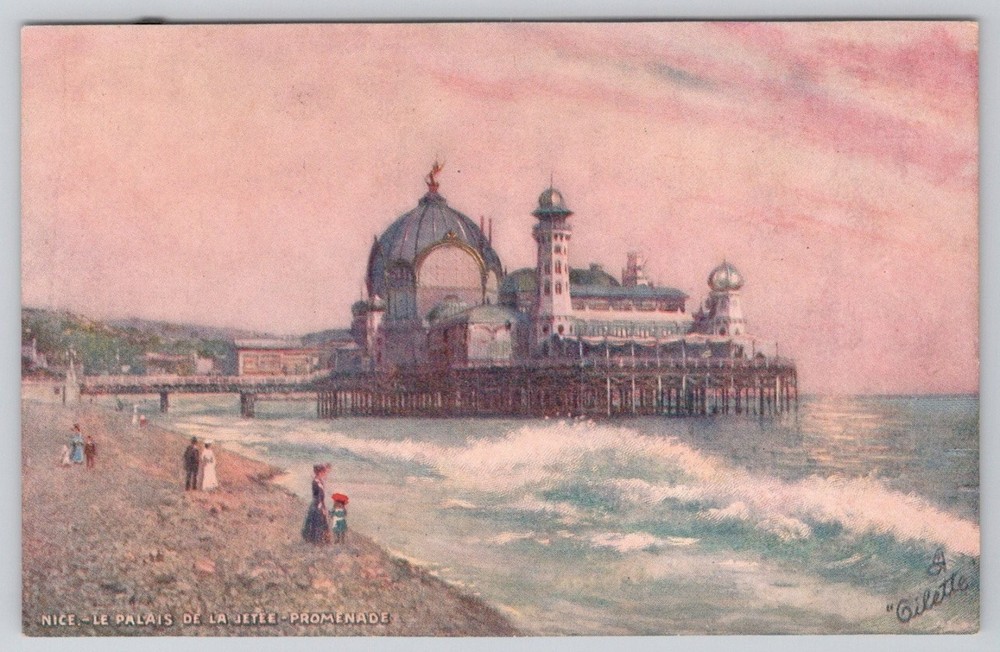 Nice France Le Palais de la Jetee Oilette Postcard Raphael Tuck 9475