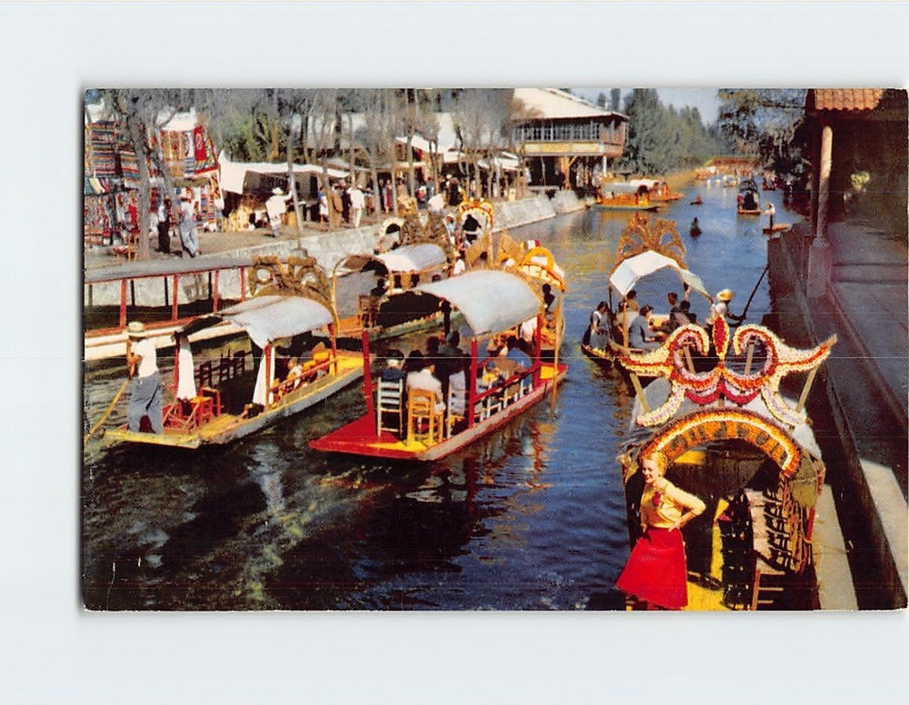 Postcard Floating Gardens of Xochimilco in Mexico City Mexico