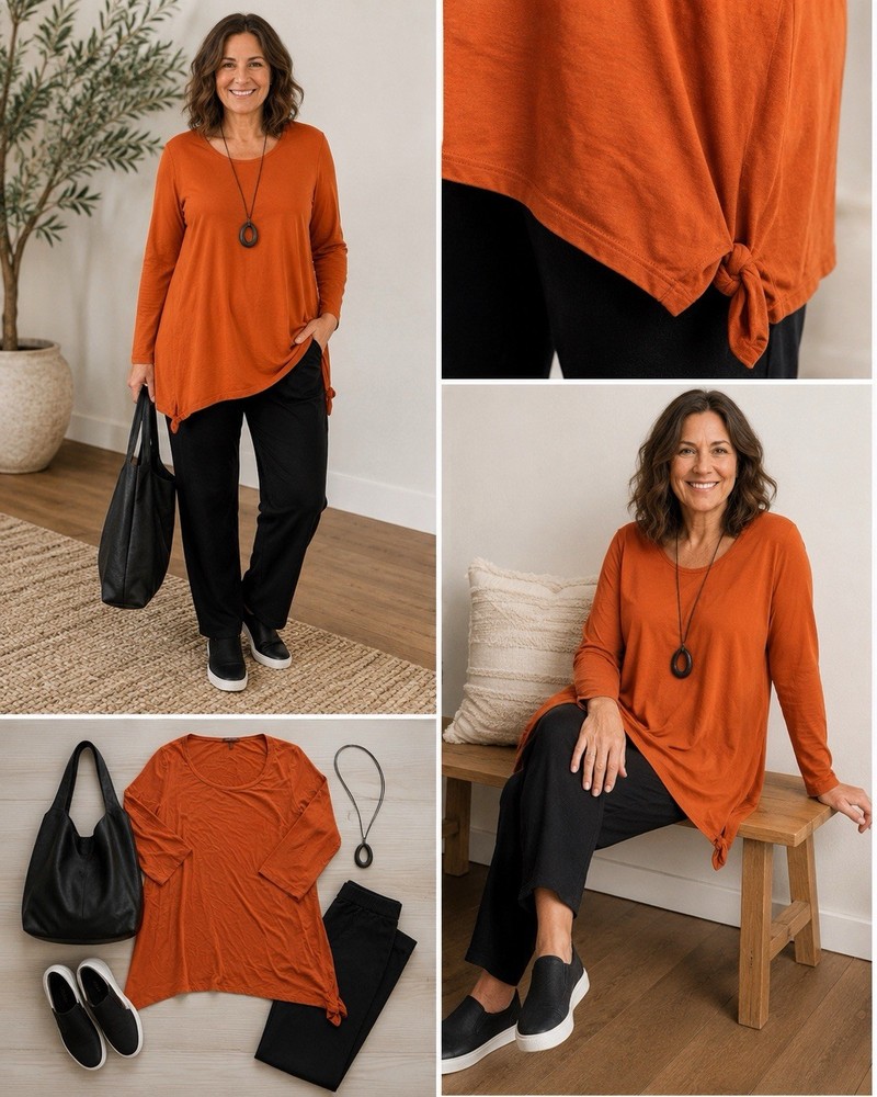 Eileen Fisher Asymmetrical Stretch Tunic Women’s XL Athleisure Loungewear Comfy