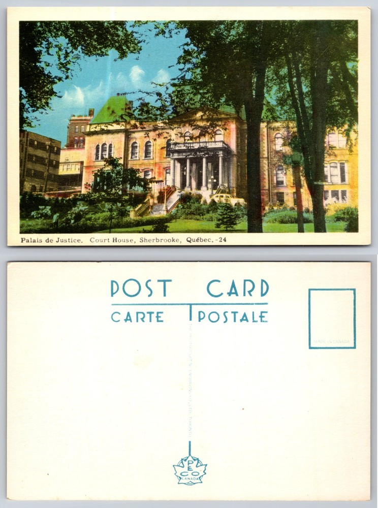 Palais De Justice Courthouse Sherbrooke Quebec Postcard