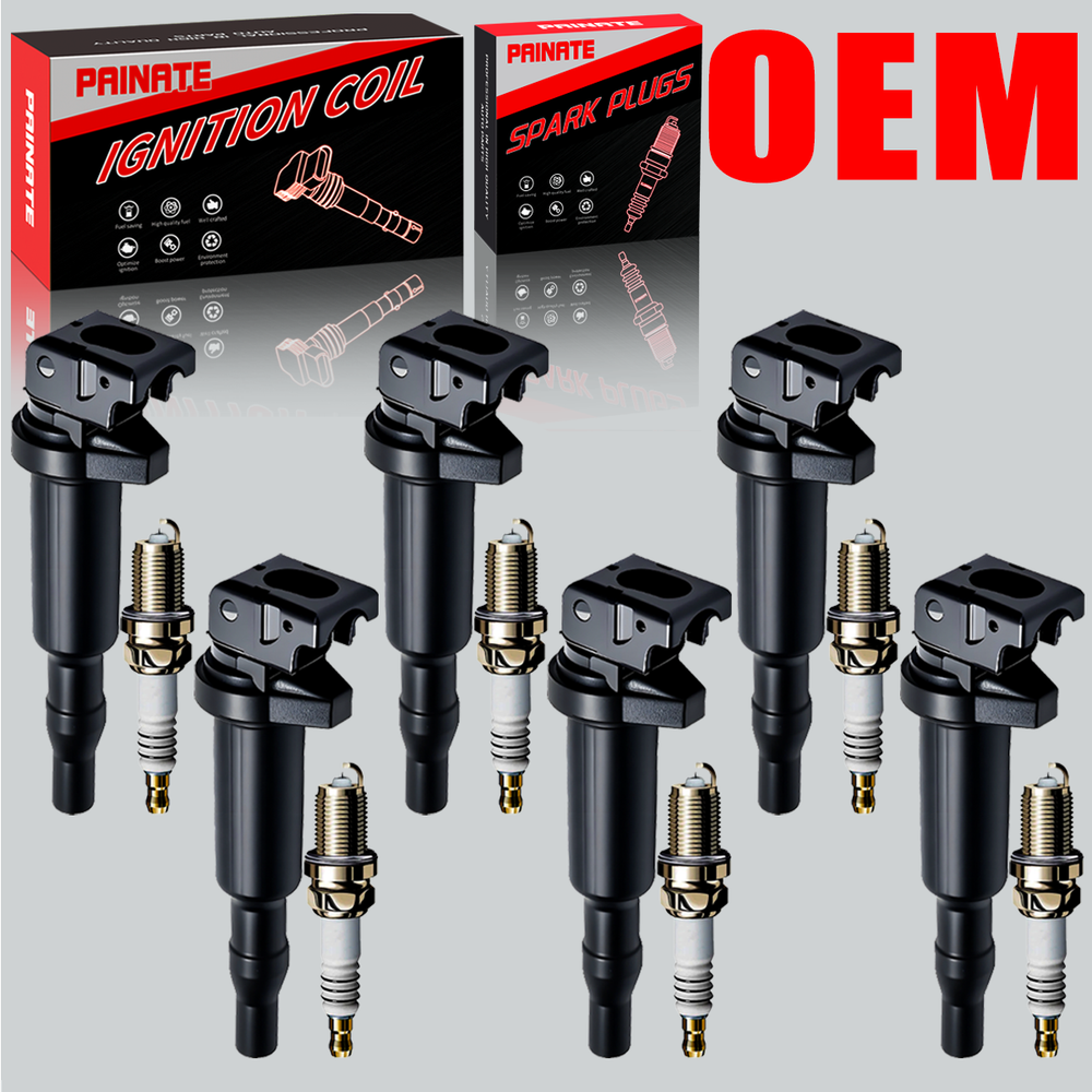 OEM 6X Ignition Coil & Iridium Spark Plugs for BMW 328i 335i 535i 640i X3 UF592
