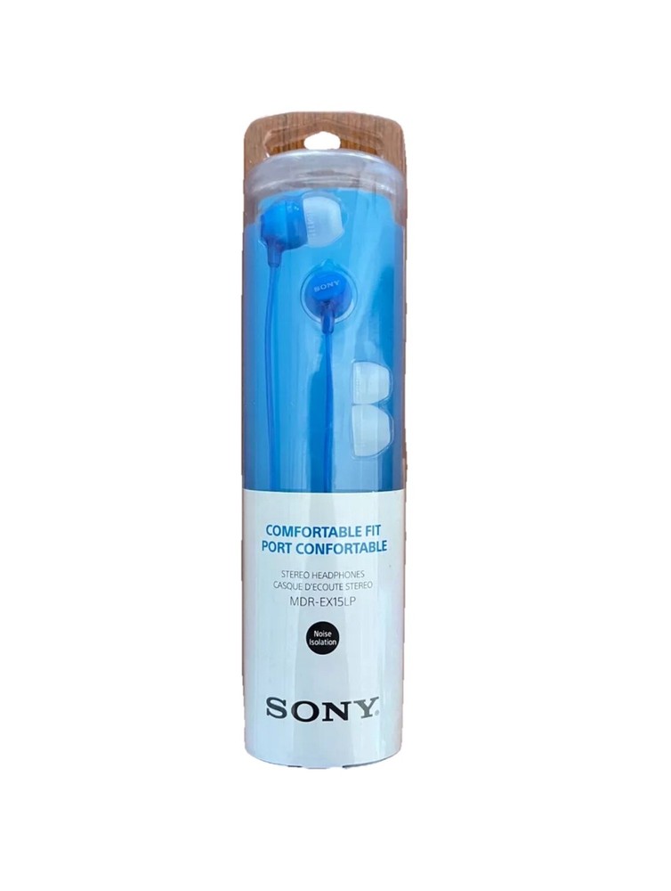 Sony MDR-EX15LP EX Series Noise Isolation In Ear Earbud Headphones Blue