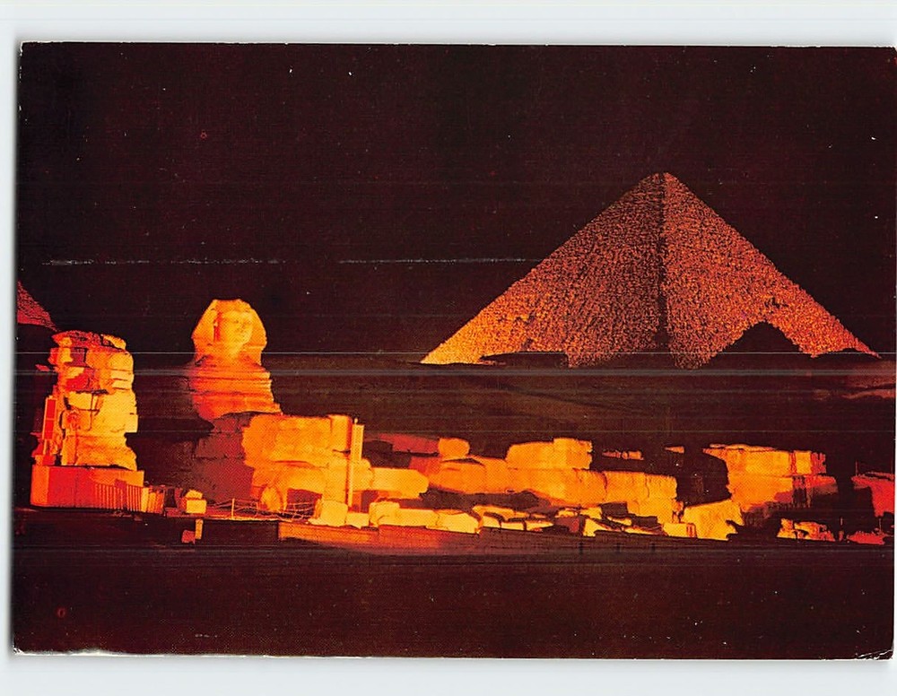 Postcard Pyramids & Great Sphinx Giza Egypt