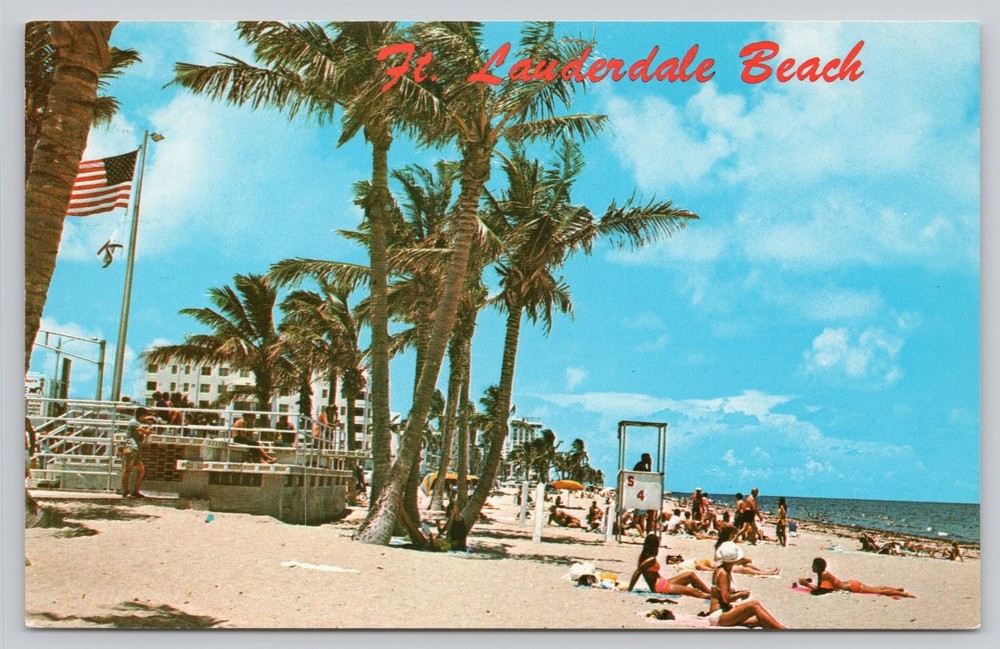 Ft. Lauderdale Beach Florida Vintage Postcard John Gordash Koppel Color Cards