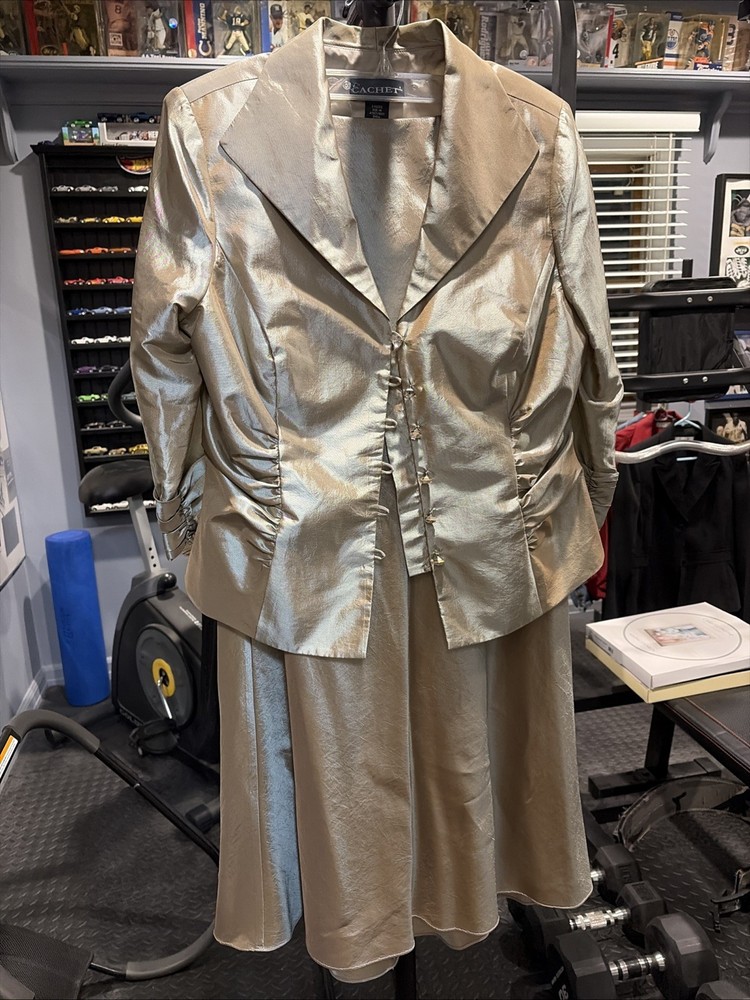 Cachet Dress Size 14 Gown Long Formal Two Piece Jacket Shimmer