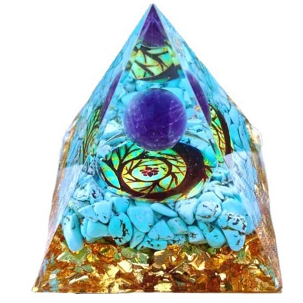 Pyramid Epoxy Resin Handmade Car Decor Valentine's Day Gift U3P4  