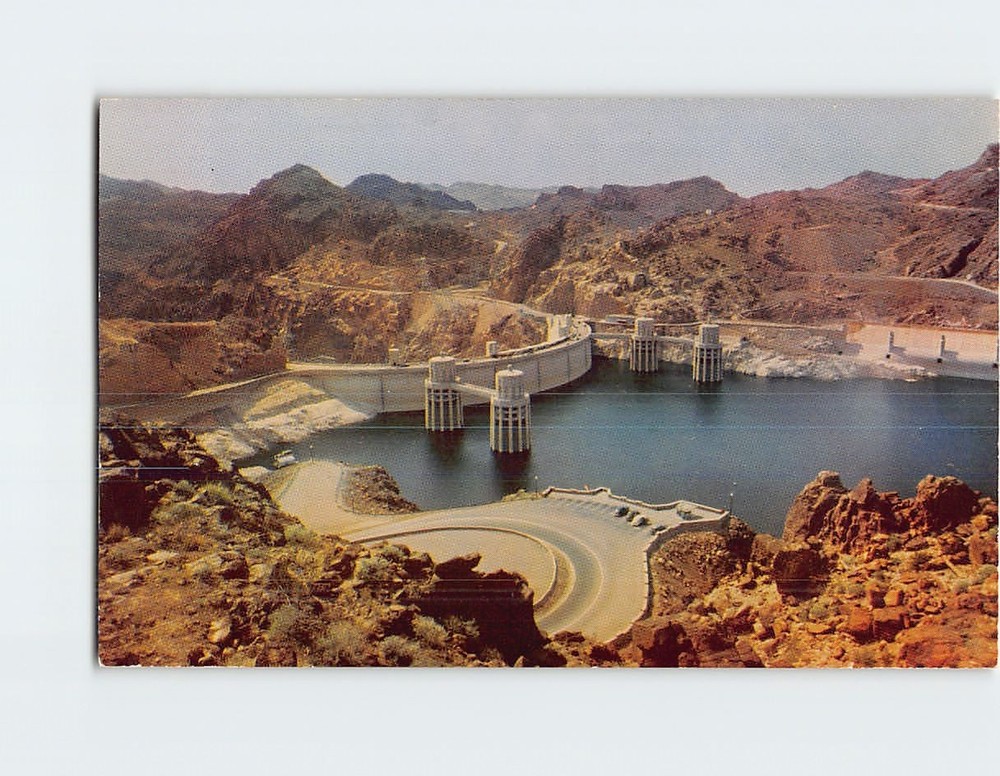 Postcard Upstream Face of Hoover Dam USA