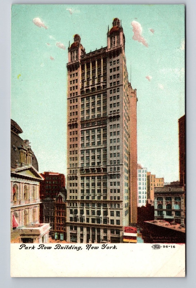 New York City NY-Park Row Building, Antique, Vintage Postcard
