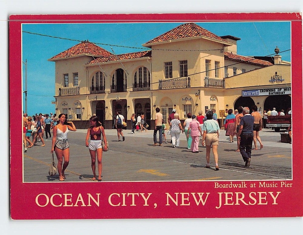 Postcard Boardwalk at Music Pier Ocean City NJ USA