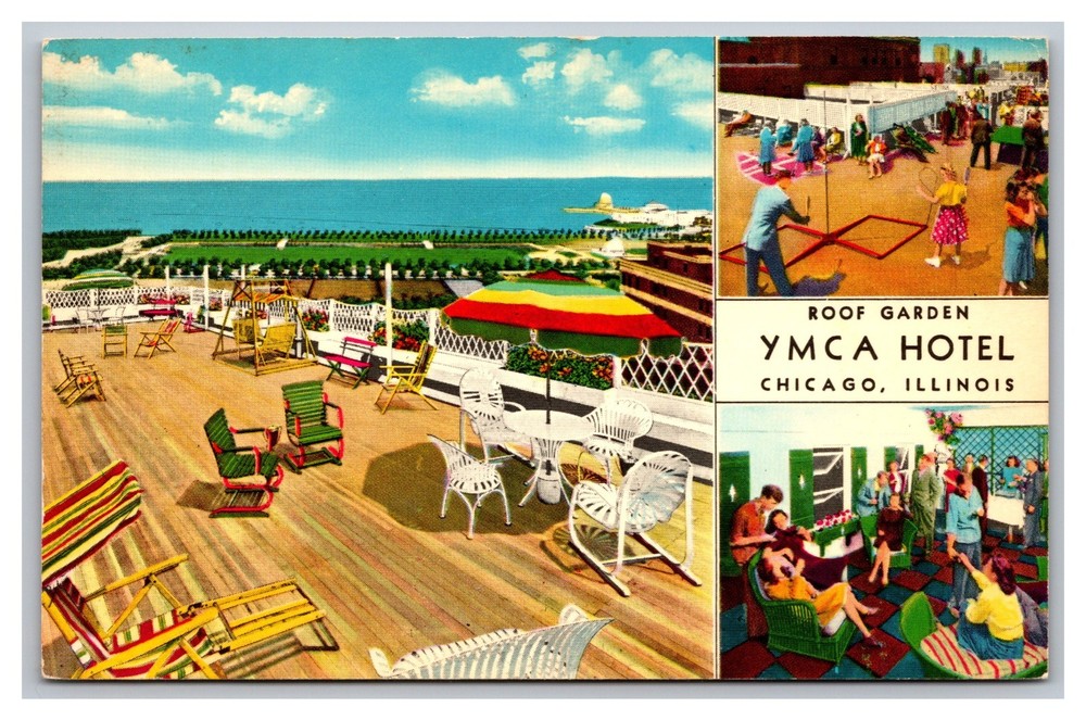 Chicago Illinois IL YMCA Hotel Multi-View Chrome Postcard