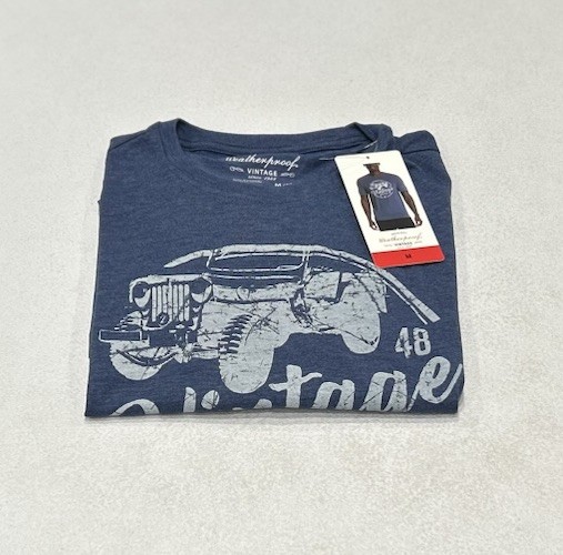 Weatherproof Vintage Men's Graphic Crew Neck Short Sleeve Tee, Blue, Size M