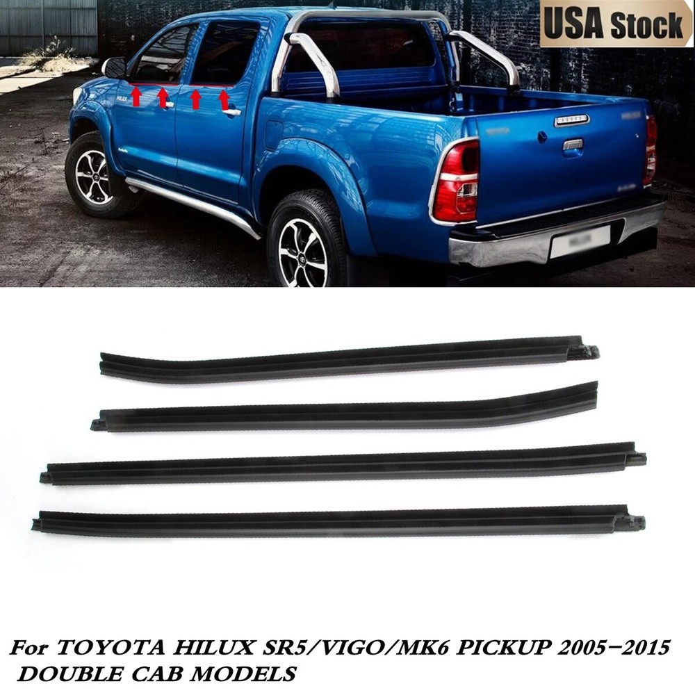 4pcs Toyota Hilux Vigo 2006-2015 4-Door Window Weather Strip Seals