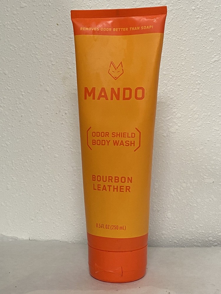 MANDO Odor Shield BODY WASH For MEN - BOURBON LEATHER -  8.5oz / 250ml