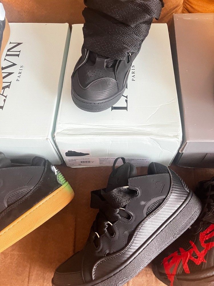 Size 12 Black Lanvin Curb Sneaker