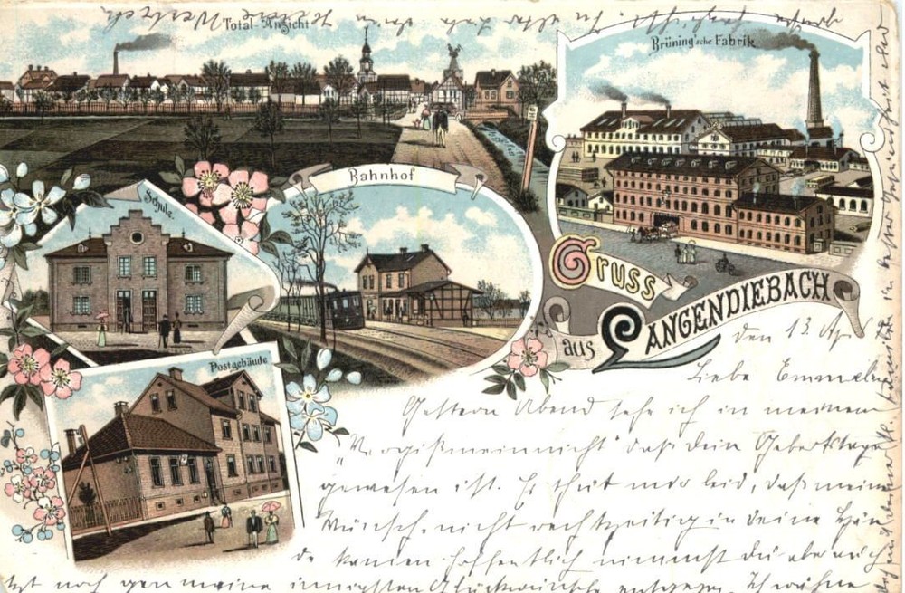 Greetings from Langendiebach - litho - Erlensee -704774