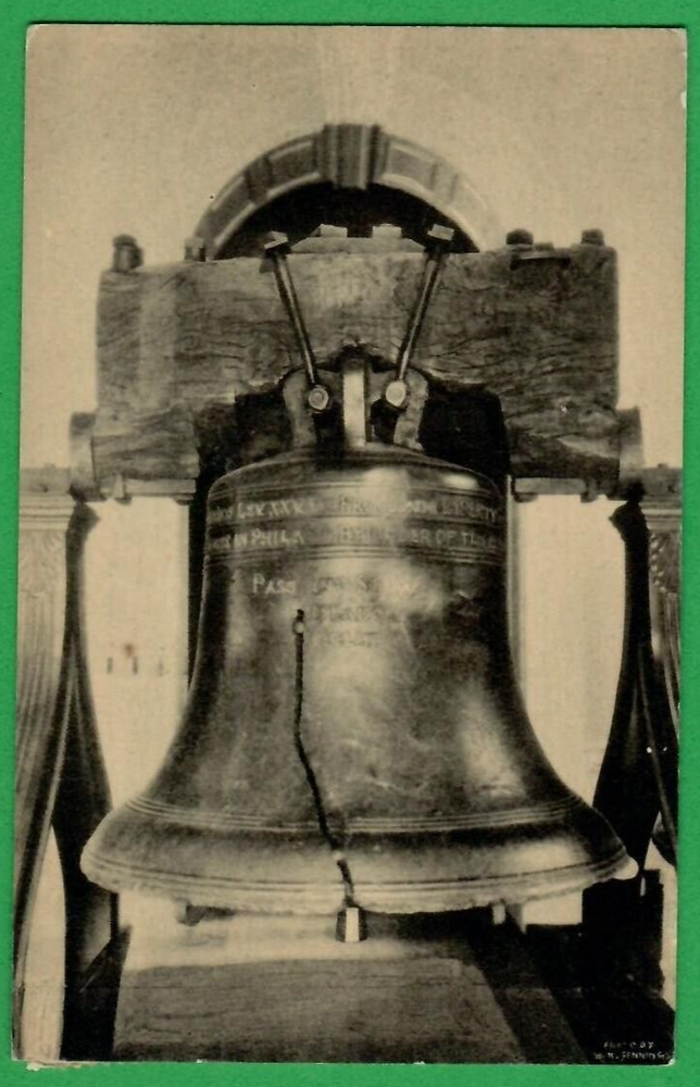 OLD LIBERTY BELL,INDEPENCE HALL, PHILADELPHIA, PA VINTAGE PC. USED 6959