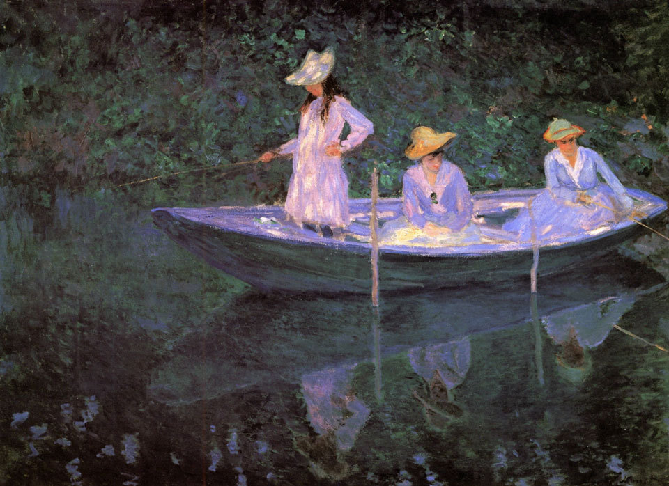 MONET - La Barque at Giverny - *FRAMED* CANVAS ART 24x16