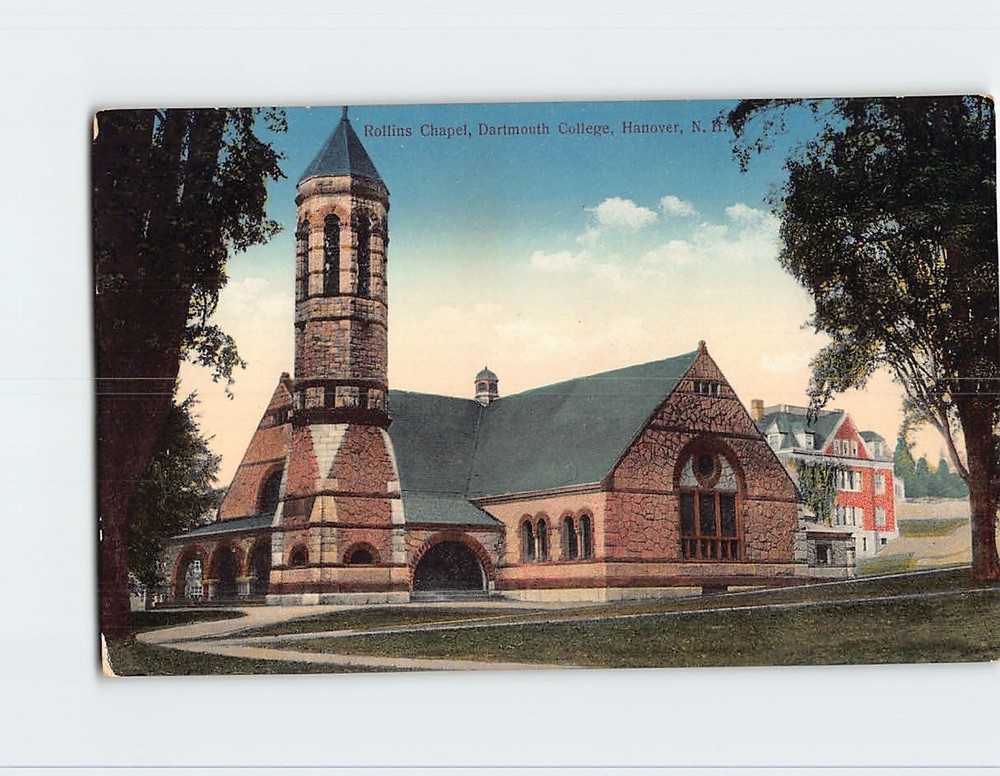 Postcard Rollins Chapel Dartmouth College Hanover New Hampshire USA