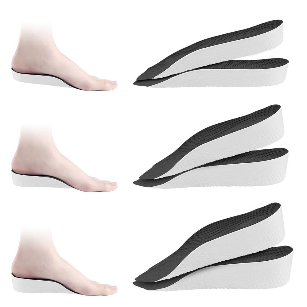3 Pairs Height Boost Insoles for Men – Shoe Heel Lift Inserts for Extra Height