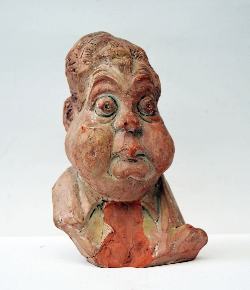 Terracotta Clay Bust by Hungarian Artist Benczédi Sándor - Vintage Hungarian Pottery
