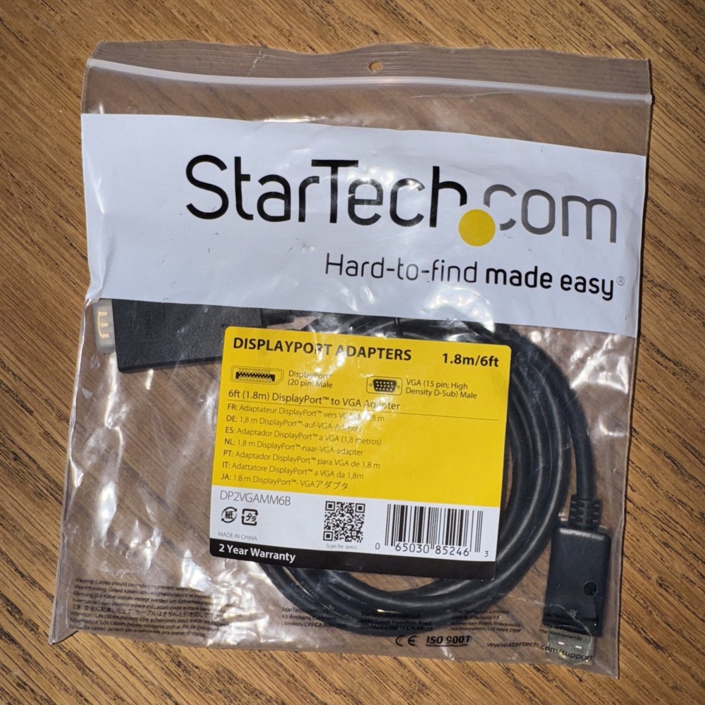 NEW StarTech DisplayPort to VGA Adapter 6ft