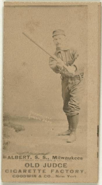 Albert Milwaukee S.S. 1887-1890 Baseball Card Portrait Old Judge Cigar Factory