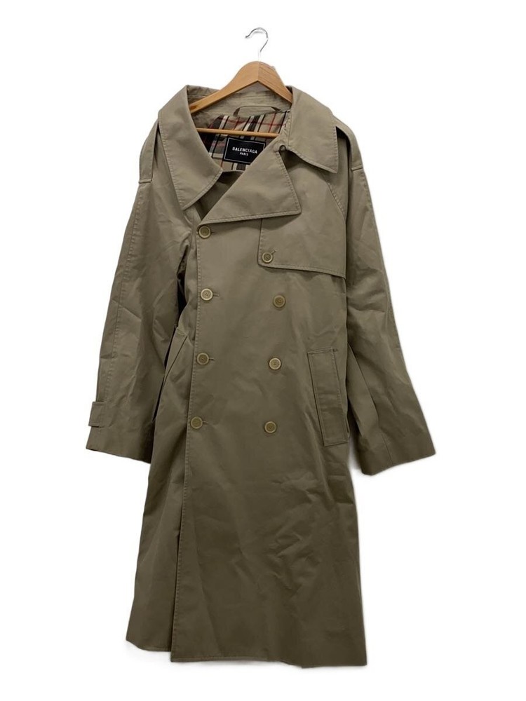 Balenciaga Asymmetric Oversized Trench Coat/S/663007 Tkp06/Lining Check 30501