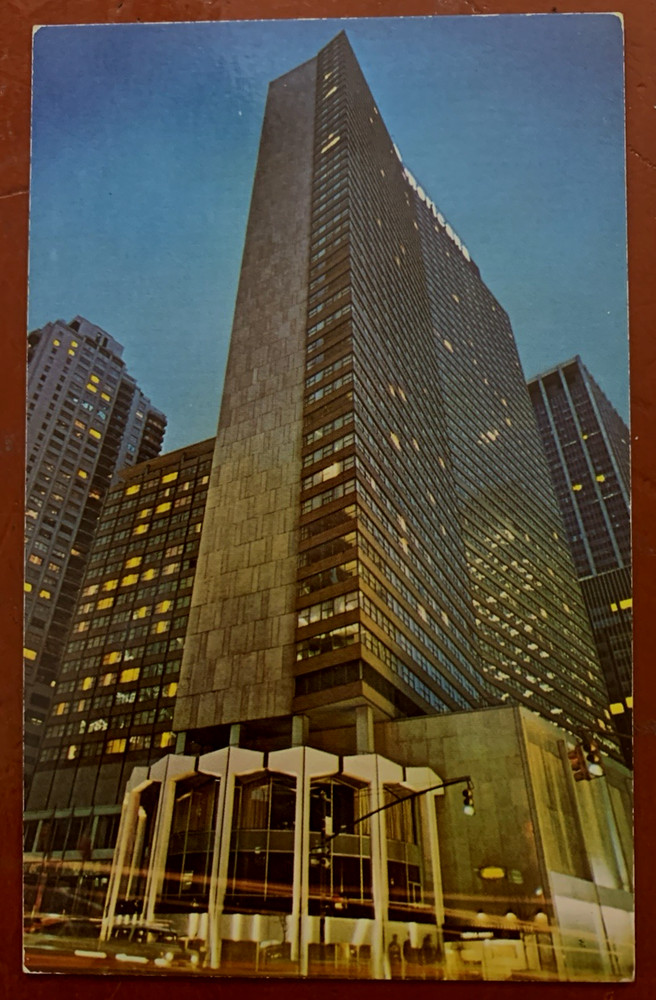 View of The Hotel Americana Building New York City N. Y. Vintage Postcard
