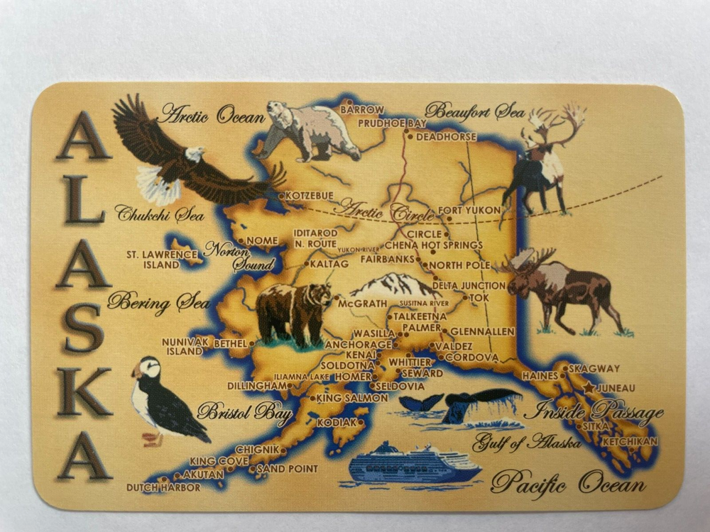 Alaska Puffin Bird Bear Eagle Moose Whale Cruise Ship Souvenir Playing Swap Card