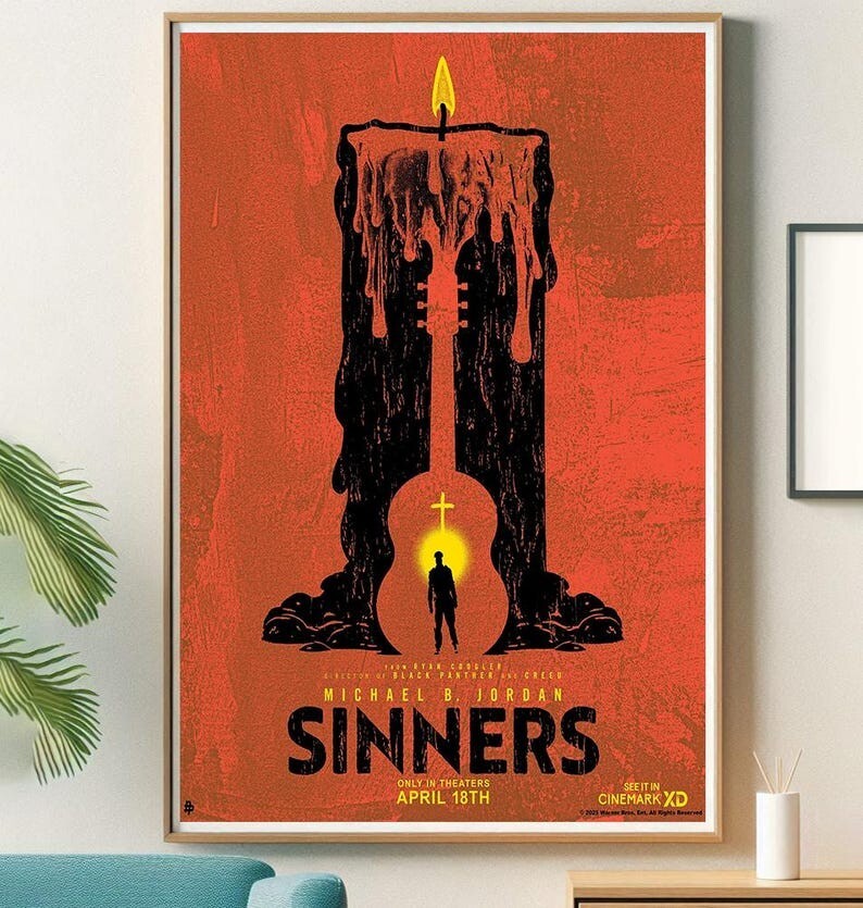 Sinners 2025 Movie Poster High-Quality Print Film Art