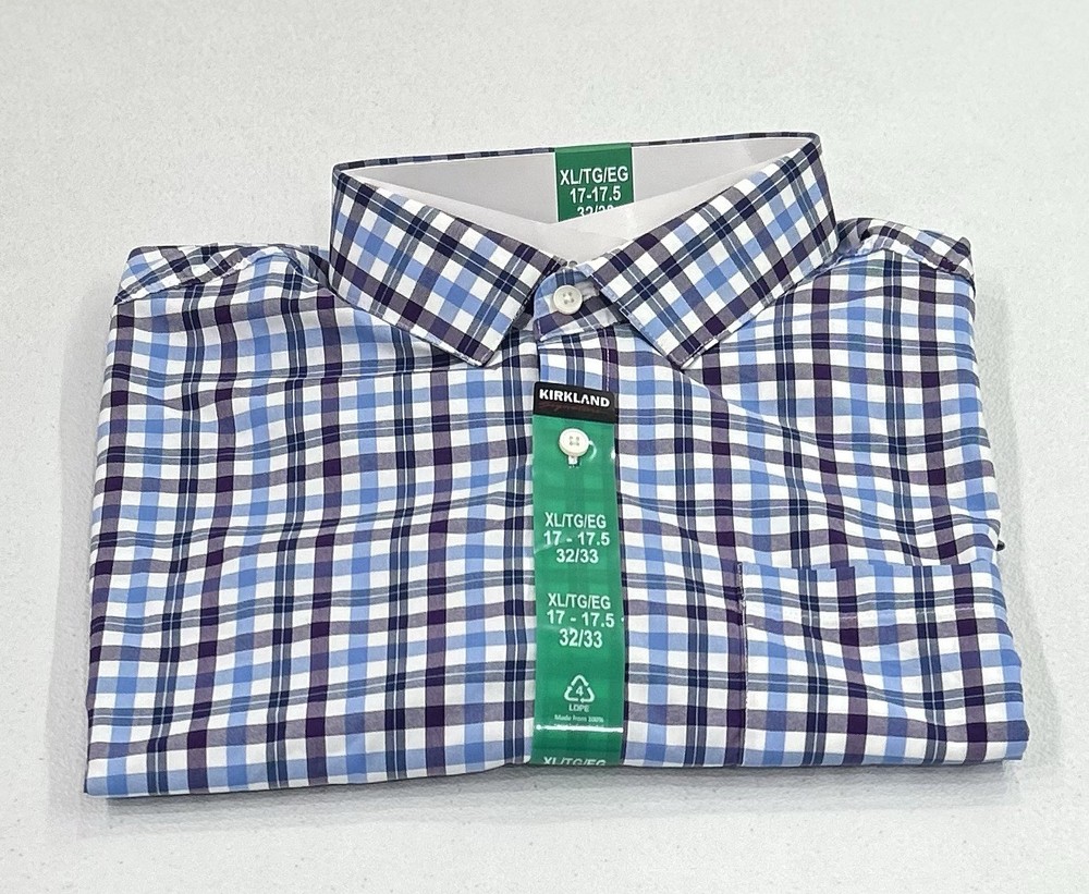 Kirkland Signature Men’s Performance Sport Shirts, Multicolor,XL(17-17.5, 32/33)