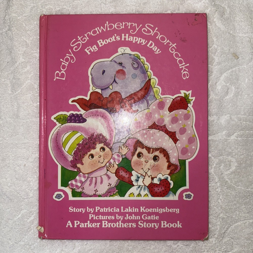 VTG 1984 Baby Strawberry Shortcake Fig Boot's Happy Day  Hardcover Book Vintage