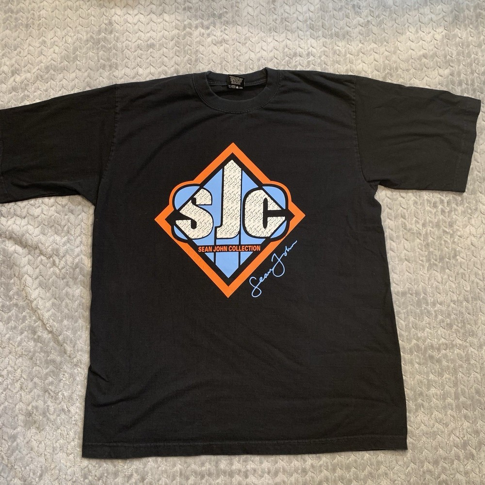 Vintage Sean John Collection Graphic T-Shirt Black Y2K Hip Hop Streetwear