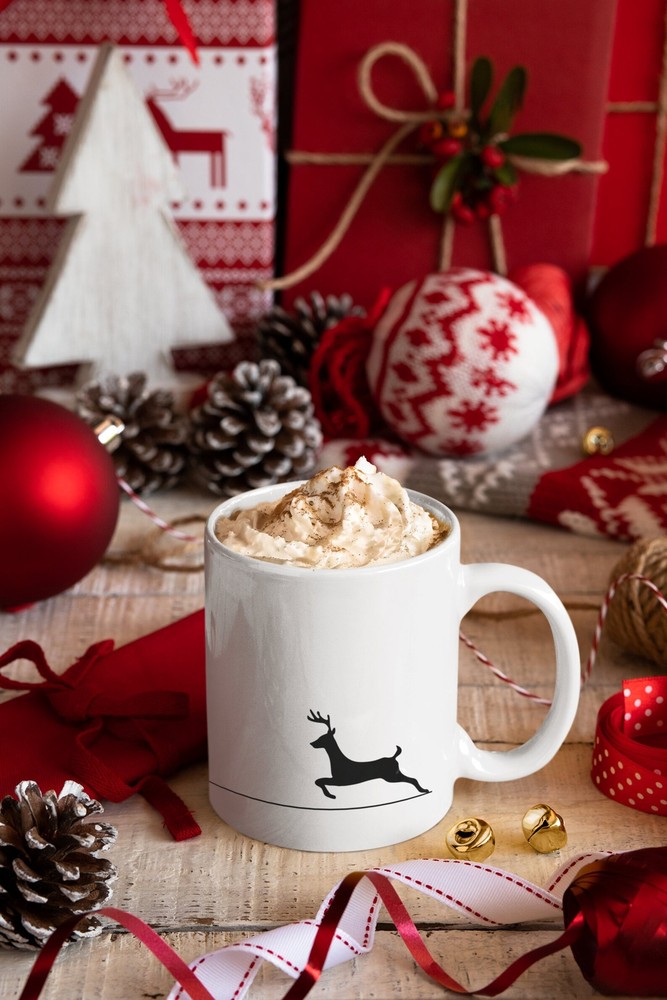 Taza de reno personalizada taza de café de vacaciones taza de reno regalo de Navidad