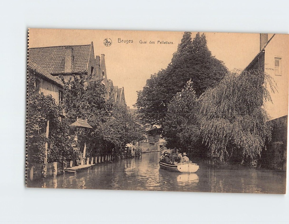Postcard Quai des Pelletiers Bruges Belgium