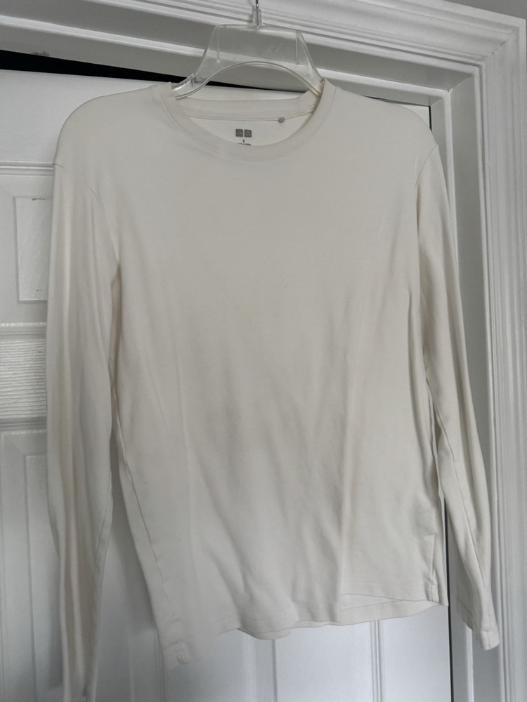 Uniqlo Men's Long Sleeve T-Shirt white Size S