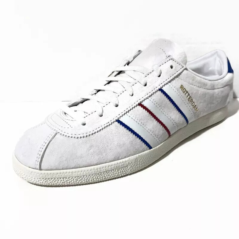adidas Originals Rotterdam 00 Men’s Suede Sneakers in White, Blue, and Scarlet IH4776