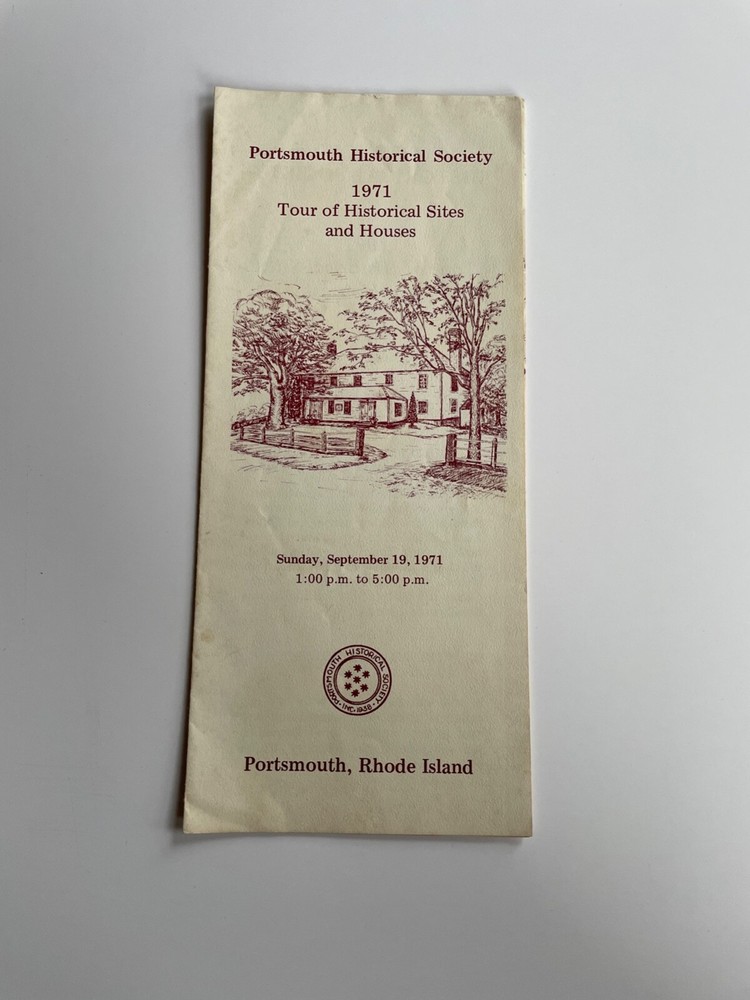 Portsmouth Historical Society 1971 Tour Sites Houses Rhode Island Brochure