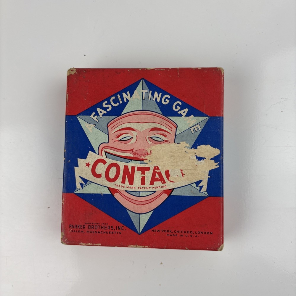 1939 Vintage  Parker Brothers Contack Game -Complete With Instructions
