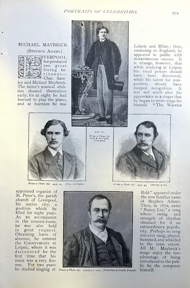 1891 English Musician Michael Maybrick