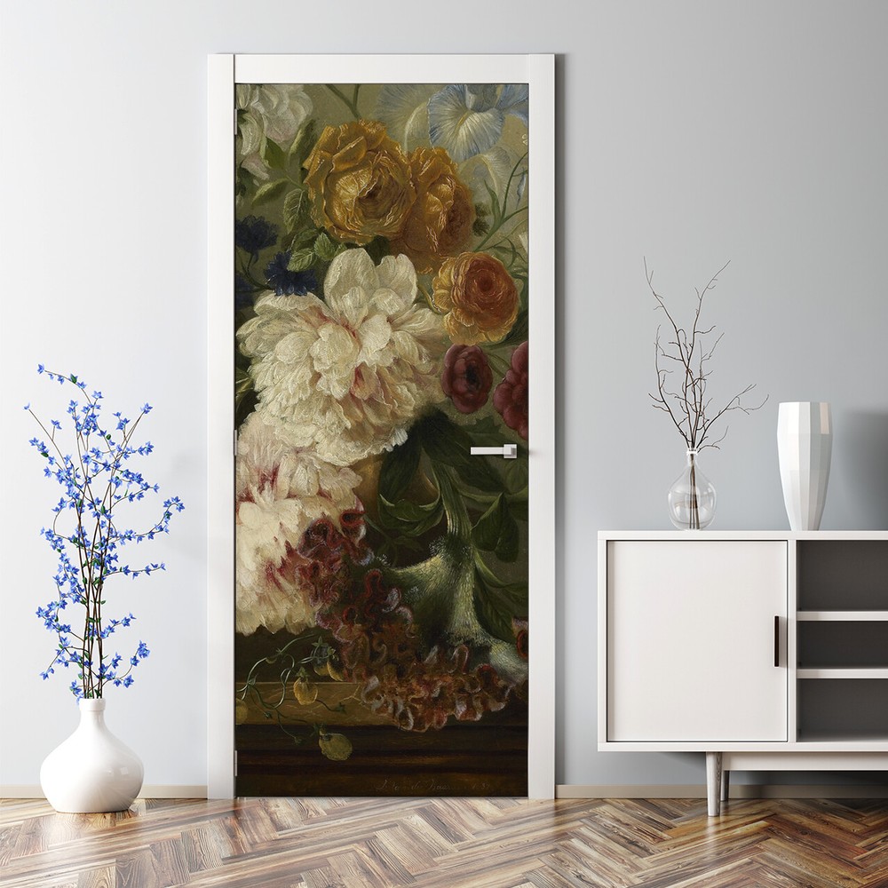 Still Life wall decor Painting Decal Peel and Stick Door Wrap Bubble Free