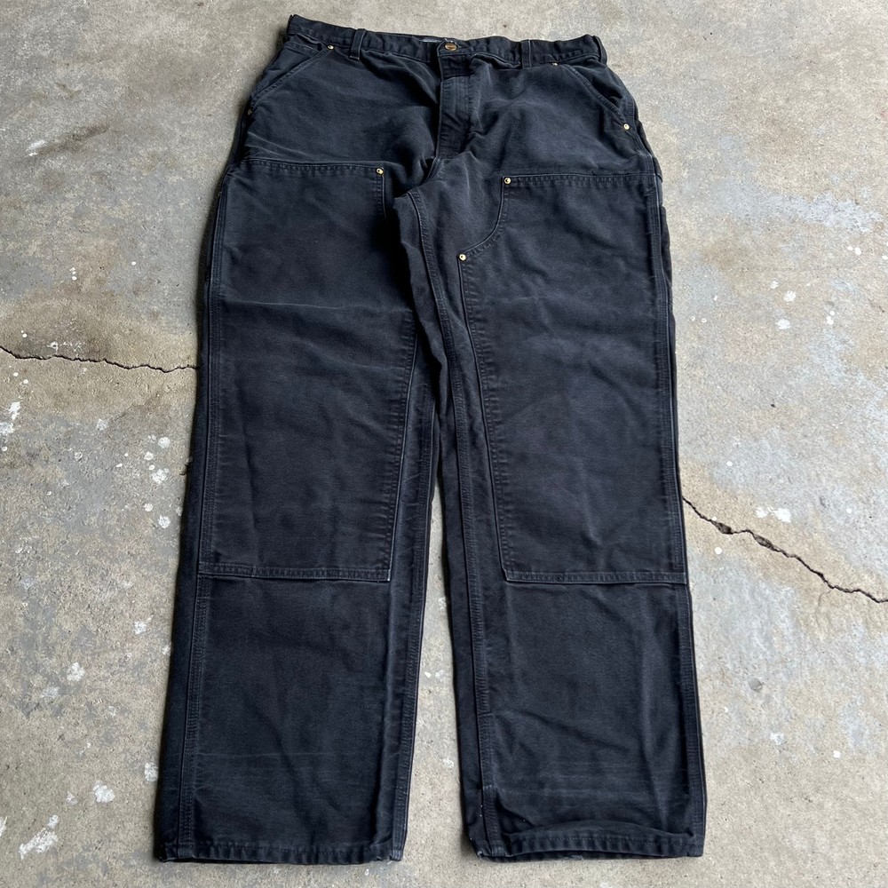 Vintage carhartt black double knee work wear carpenter pants
